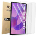 3-pack tablet screen protectors, clear tempered glass for Lenovo Idea Tab Plus