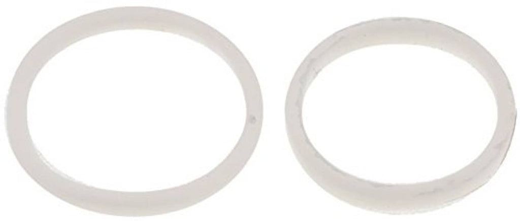 Power steering sealing washer set with two round gaskets, beige and light gray.