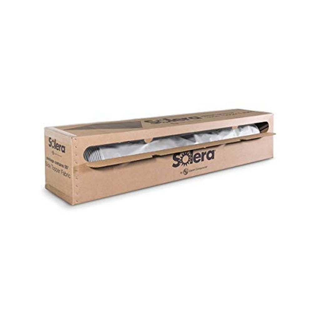 White vinyl slide-topper replacement fabric shown in retail box with curved cutout