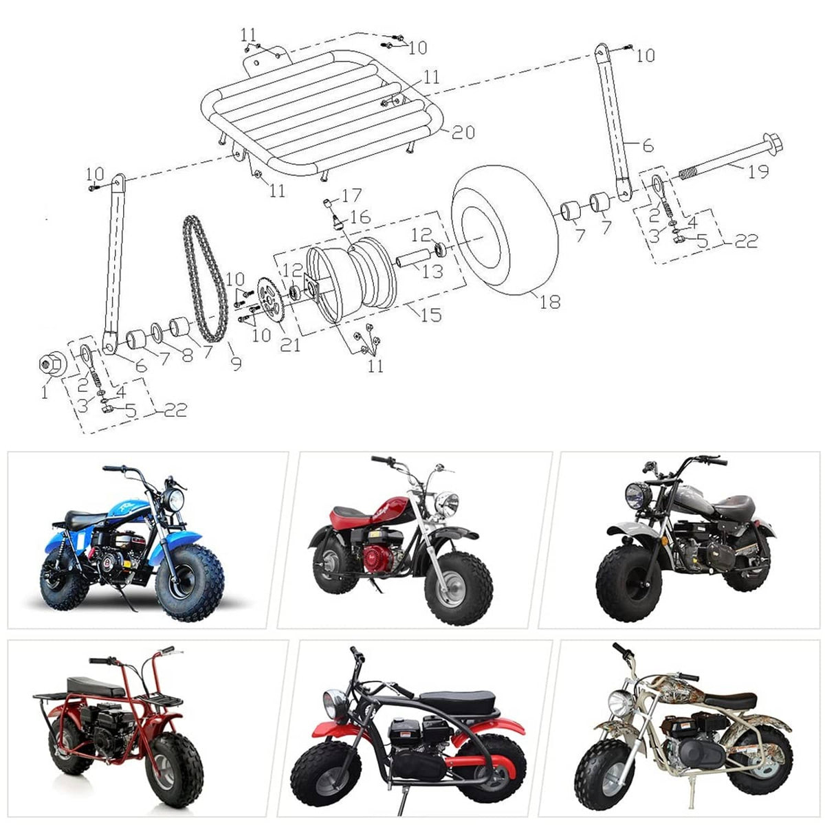 50-tooth 420 chain sprocket with included bolts, shown with installation hardware