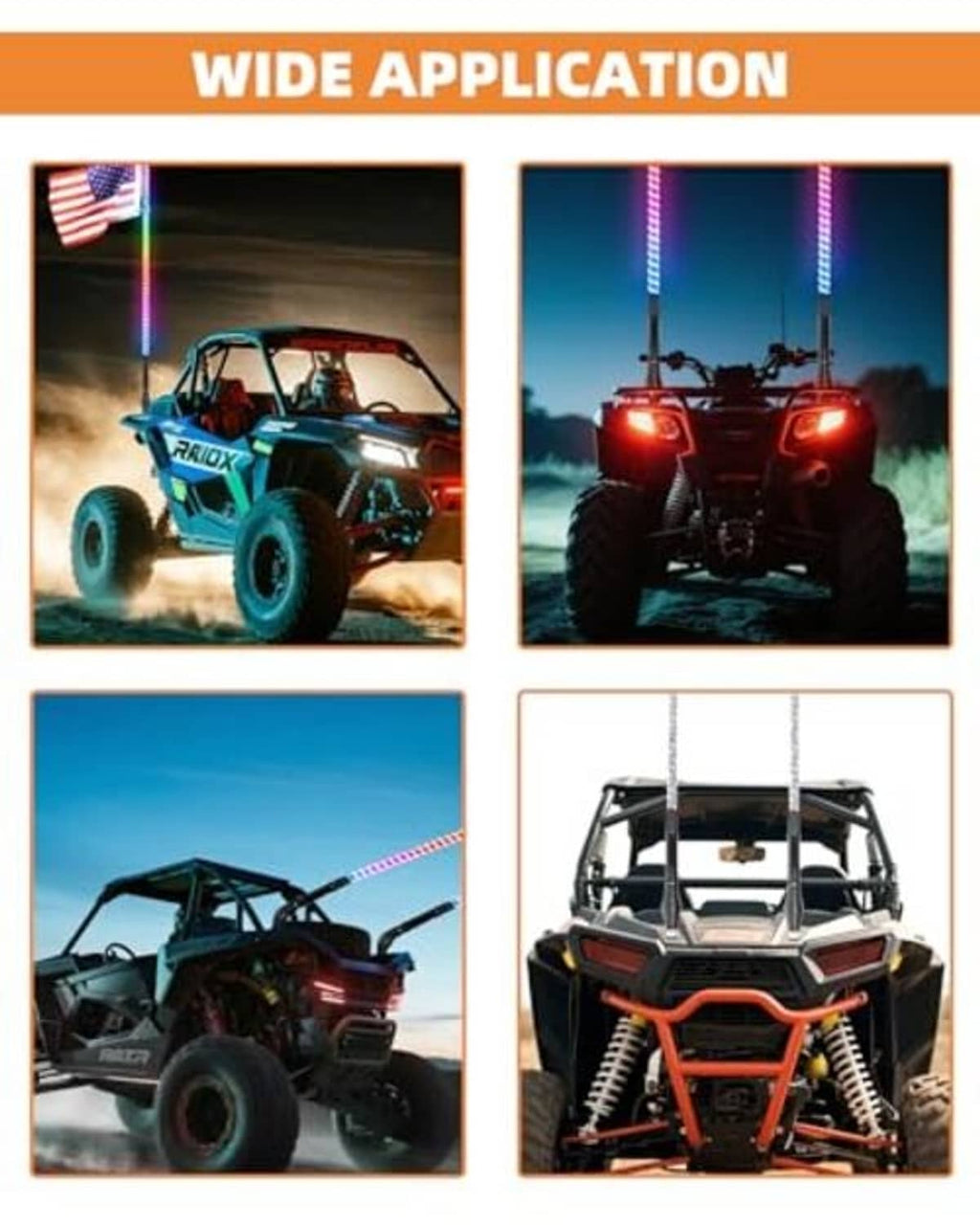 Whip light mounting spring base for off-road UTVs with rear whip lights