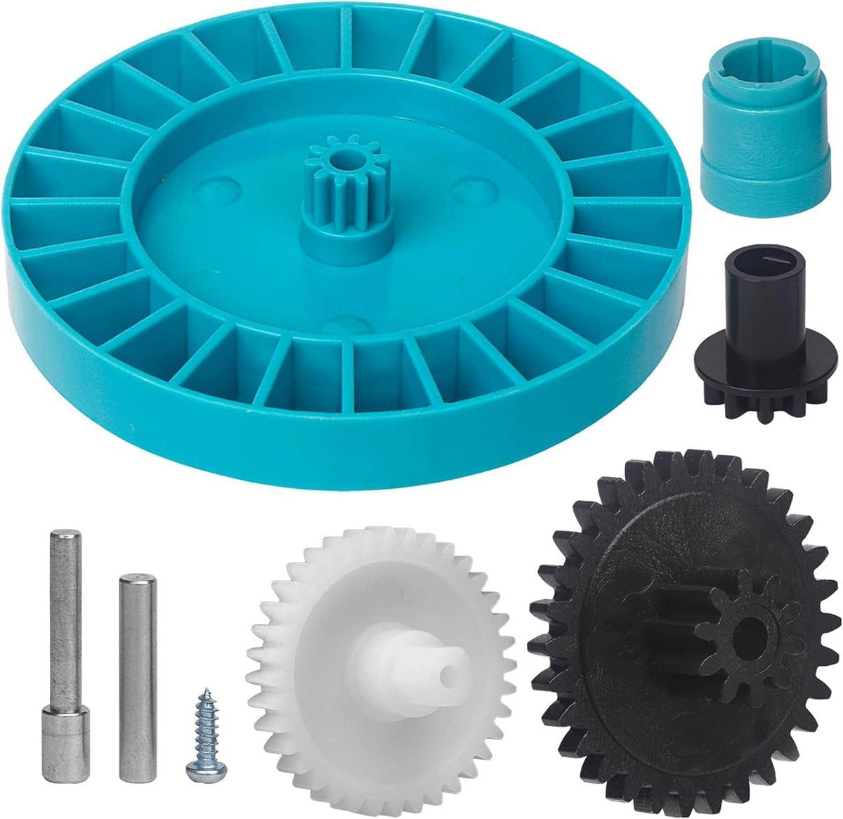 Replacement pool vacuum turbine spindle gear kit, blue turbine wheel with gears and hardware