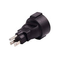 Power adapter with US NEMA 5-15 plug, black body and grounding prong
