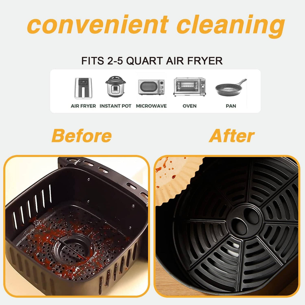 Air fryer basket lined with brown paper liners to help keep cooking surfaces clean.