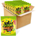 Sour Patch Kids candy pack with multiple sealed pouches in a cardboard display box