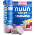 Nuun Sport hydration tablets tube with strawberry lemonade tablets and blue cap