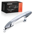 Chrome exterior door handle with mounting clips, front passenger side