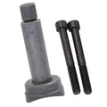 Chain piston pin extractor tool with gray driver post and two black threaded puller bolts