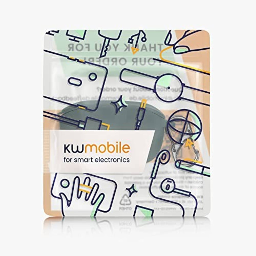 Retail packaging for a wireless earbud silicone case with electronics-themed graphics