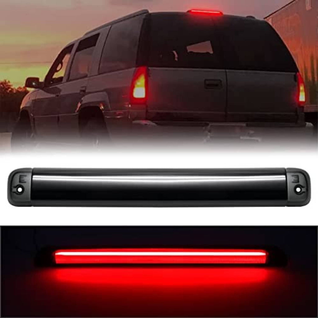 LED third brake light assembly, black bar with red illuminated center strip