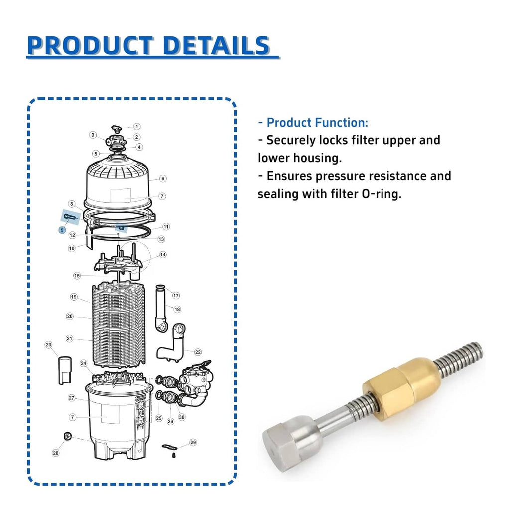 Clamp nut and bolt replacement with brass and silver metal components