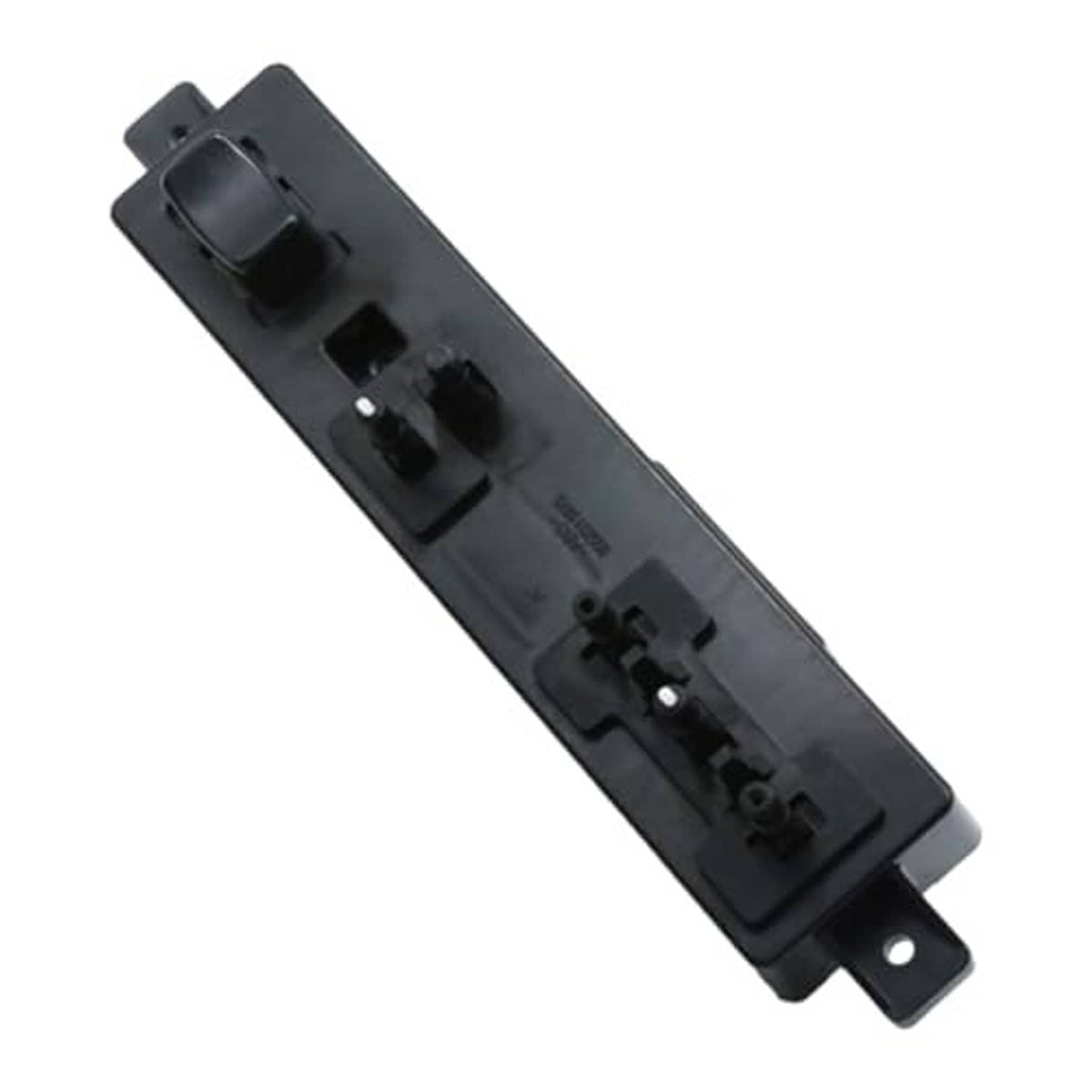Black power seat switch back plate with mounting holes and connector opening