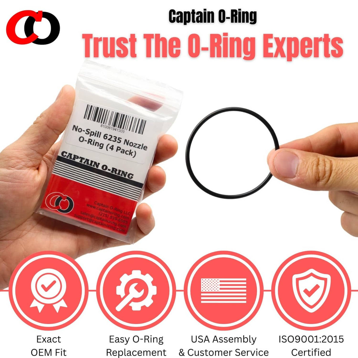 6235 replacement O-ring pack with loose black O-ring ring in hands