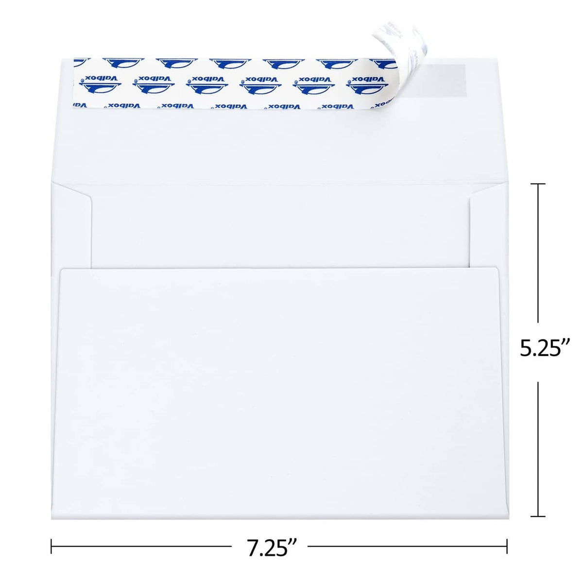 White A7 invitation envelopes, self-seal flap, 5x7 size, front view