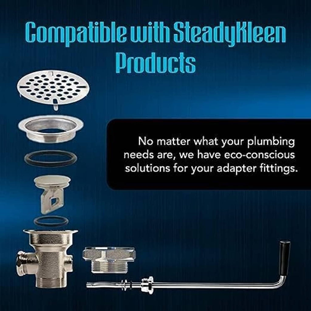 STEADYKLEEN compatible sink drain O-rings, black rubber gasket loops
