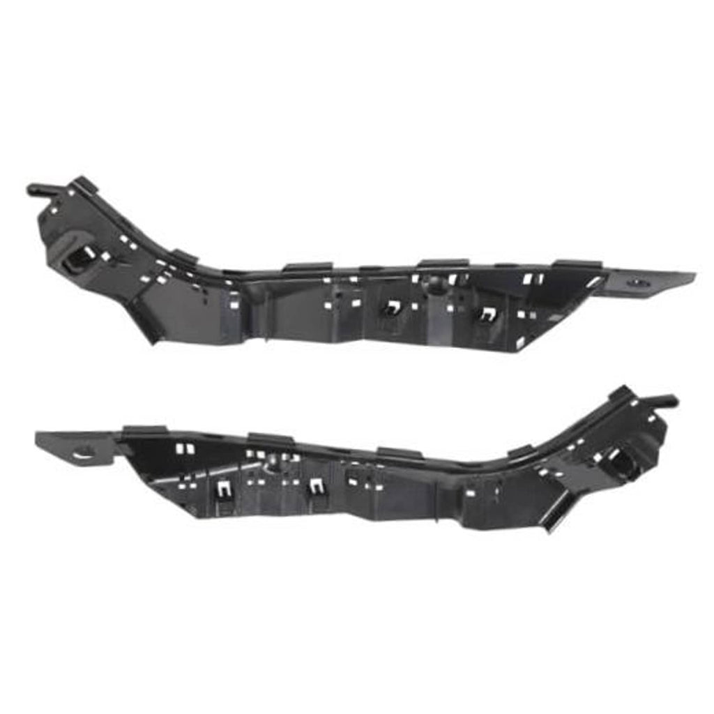 Black front bumper bracket pair with mounting tabs and slotted openings