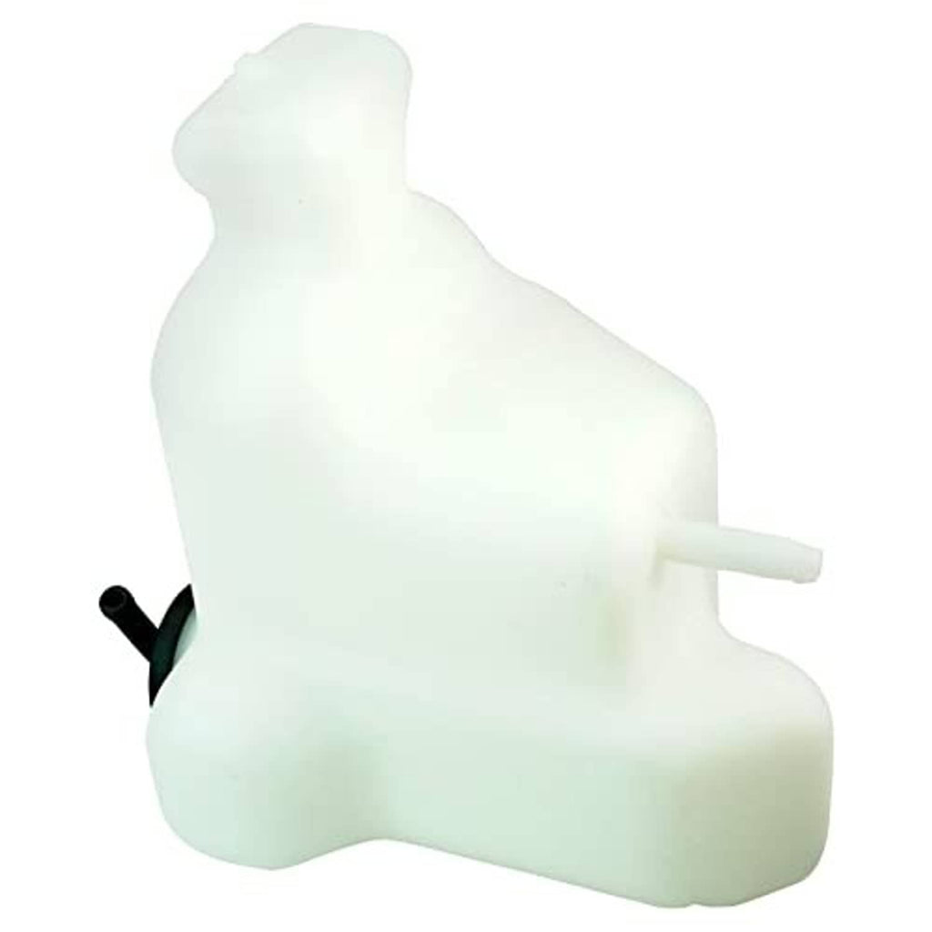 Translucent coolant reservoir tank with fill neck and small vent tab