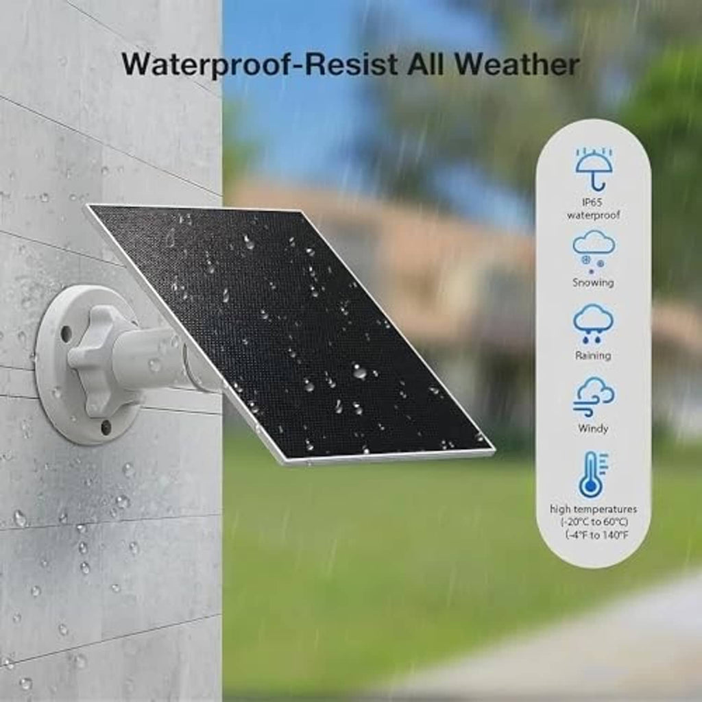 Water-resistant style black solar panel with white outdoor wall mount