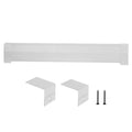 White baseboard heater cover grille with end brackets and included mounting screws