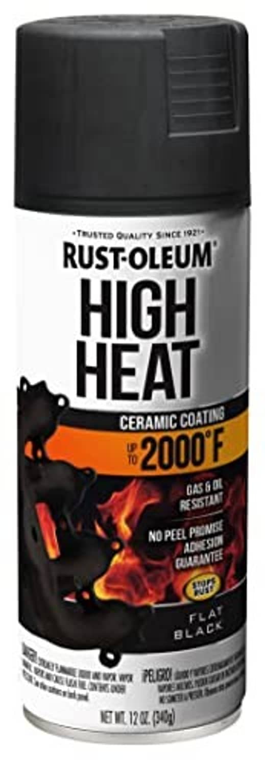 Rust-Oleum High Heat flat black spray paint can, 12 oz