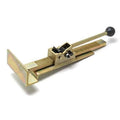 Ratcheting flooring alignment jack with lever handle and support plates for hardwood strips