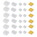 Raspberry Pi 4 aluminum heatsinks and yellow thermal pads (30-piece kit)