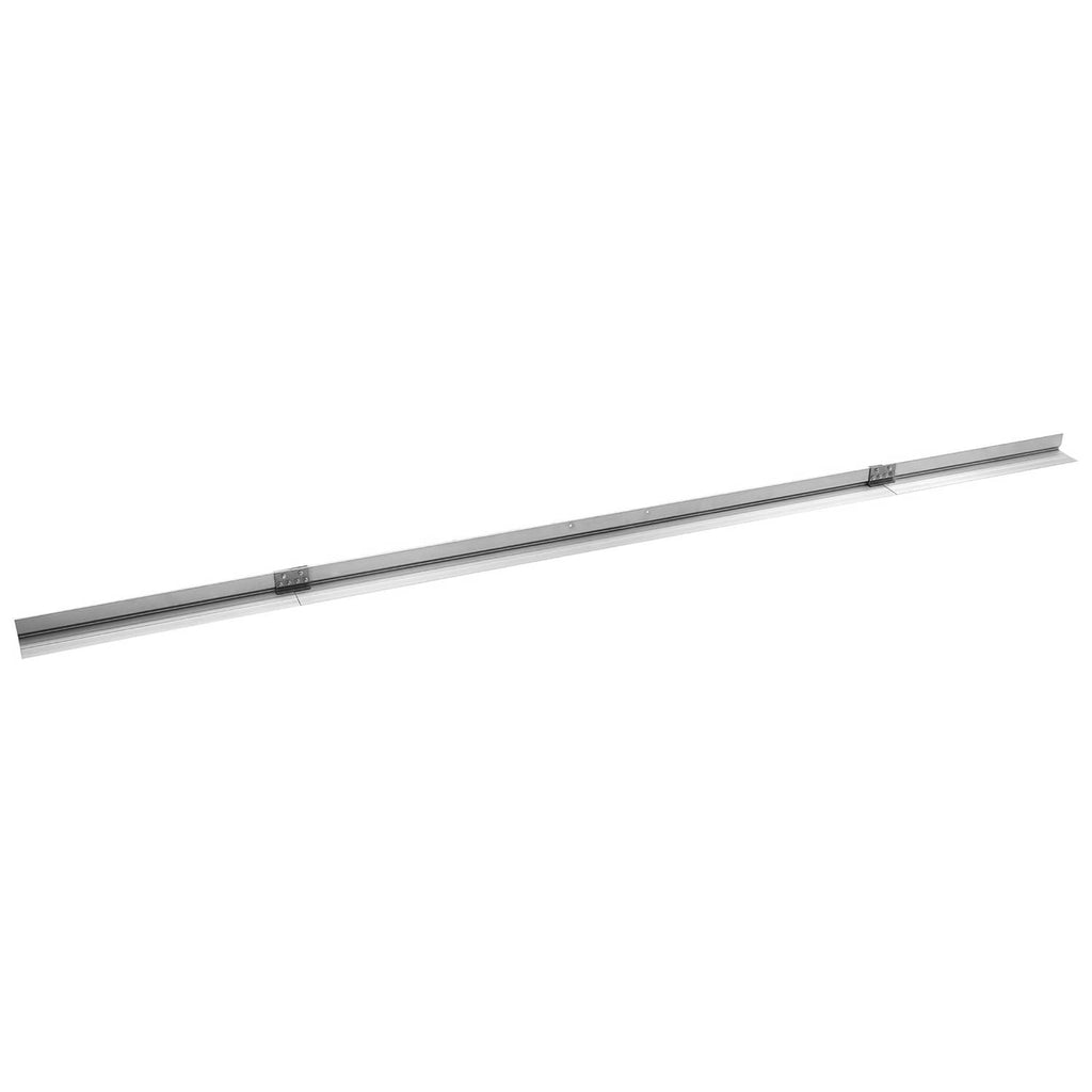Long aluminum alloy concrete screed blade, straight edge with mounting hardware spots