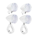 4-piece LED turn signal lamp set with white chrome fork-mount covers