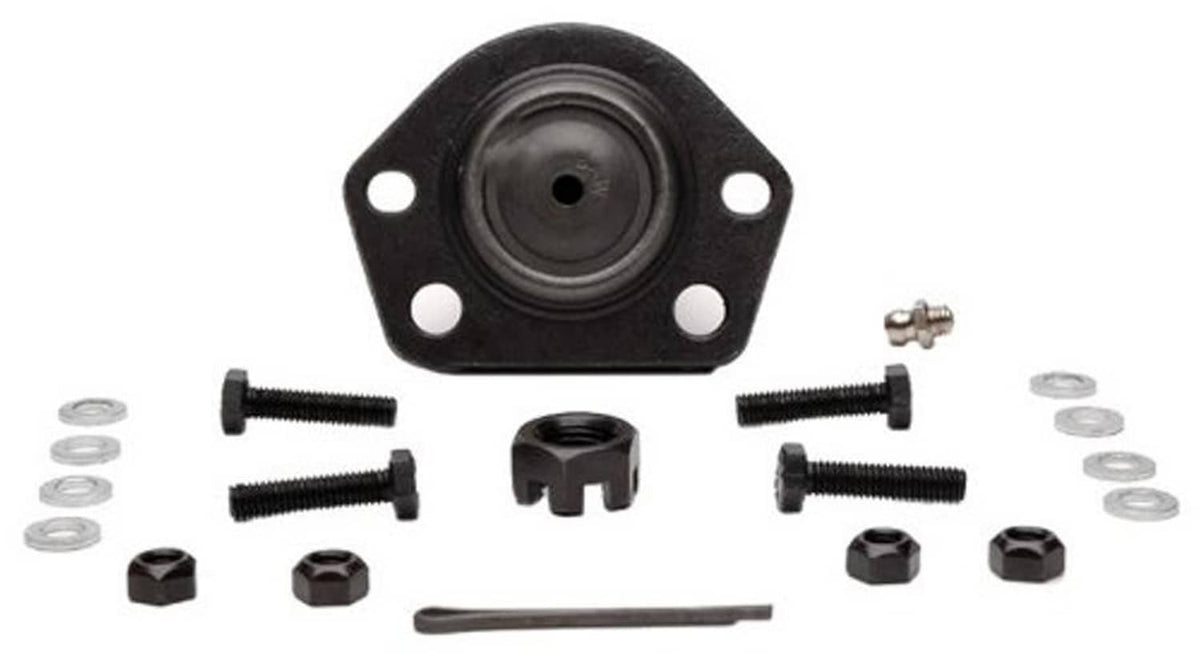 Front upper suspension ball joint assembly with circular boot and mounting studs