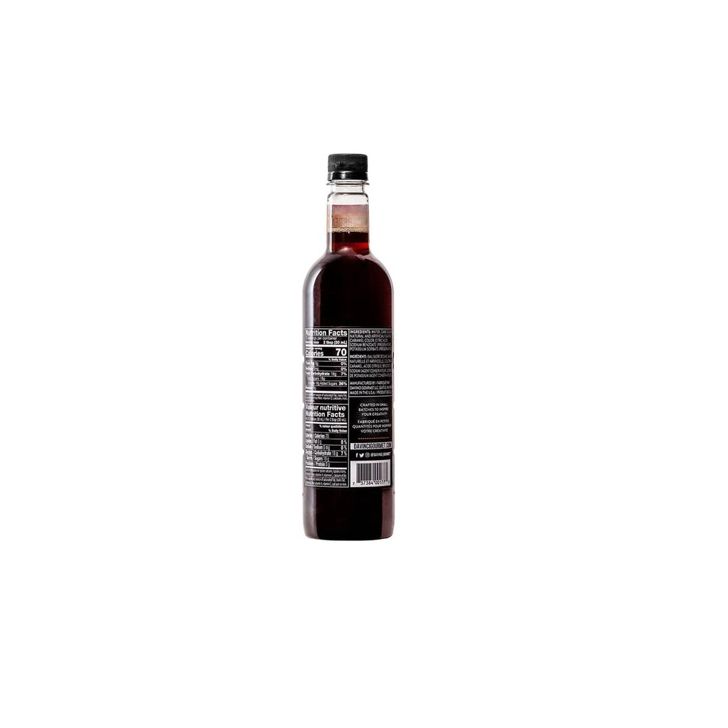 DaVinci Gourmet gingerbread syrup bottle, back label view