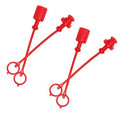 Hydraulic coupler dust caps with red tethered caps and ring loops (set of 2)