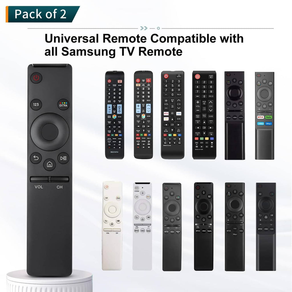 Universal TV remote control pack, showing one remote plus assorted compatible remote models