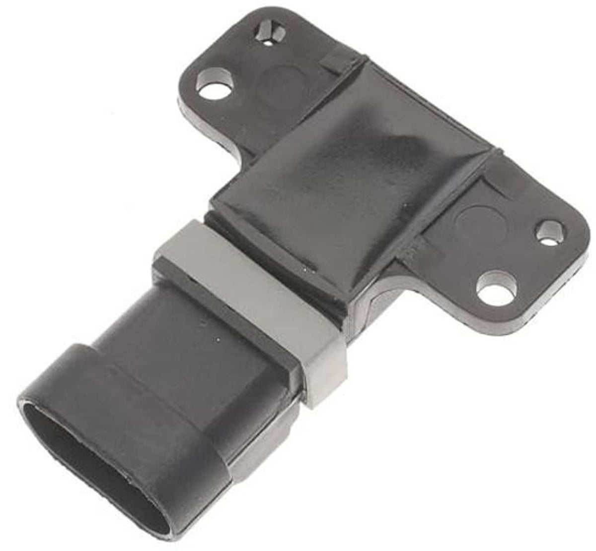 Engine camshaft position sensor with gray/white wiring and black plug housing