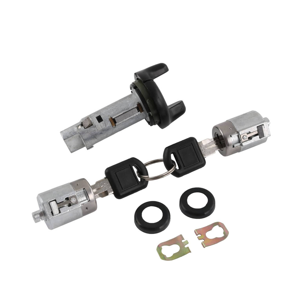 Ignition key switch cylinder and door lock cylinders with keys, seals, and gaskets