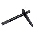 Metal bell crank weldment with flat lever and mounting plate, dark finish