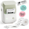 NIIMBOT B1 label maker with roll of 2-inch labels and printed sample label strip