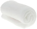 Rolled cotton blanket, soft white fabric with quilted edge
