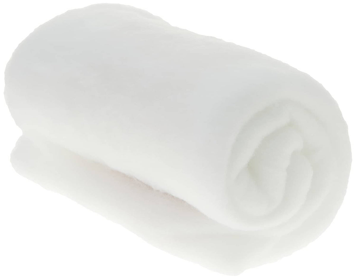 Rolled cotton blanket, soft white fabric with quilted edge
