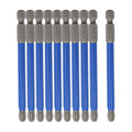 PH3 Phillips magnetic screwdriver bit set, blue shafts with gray hex shanks