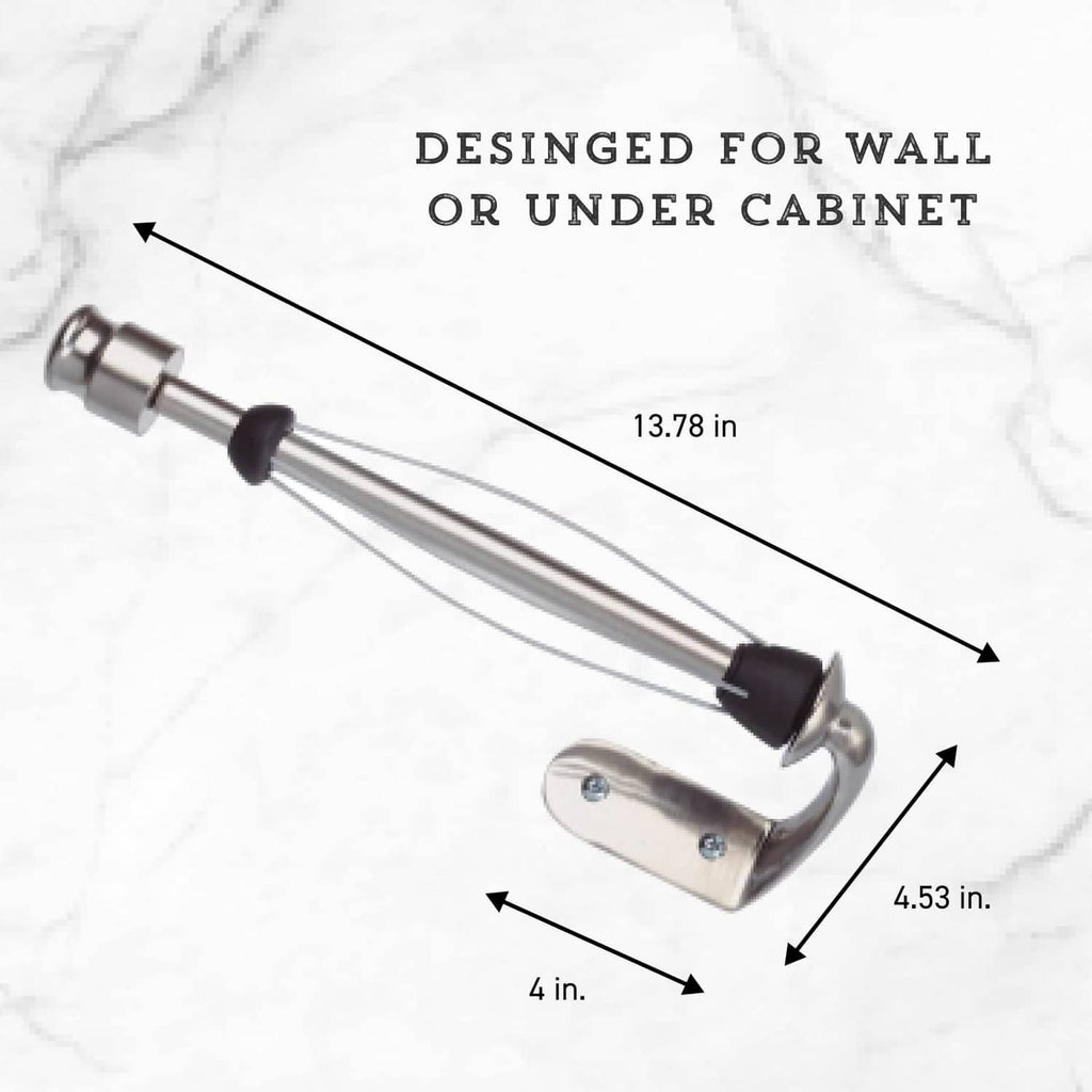 Wall-mount paper towel holder with tear bar, black end caps, and base plate