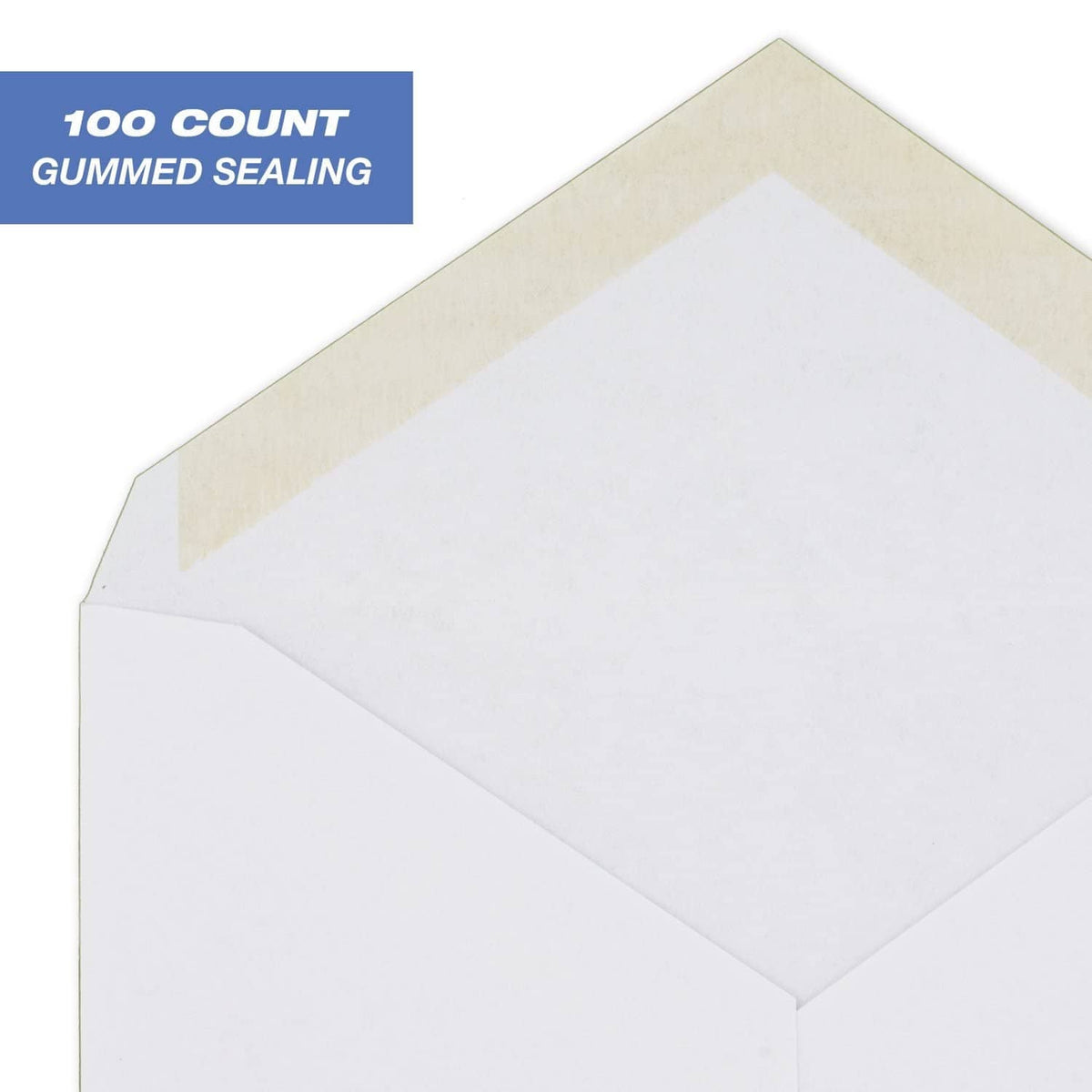 A2 invitation envelope with gummed sealing strip, white wove paper, 100 count, close-up