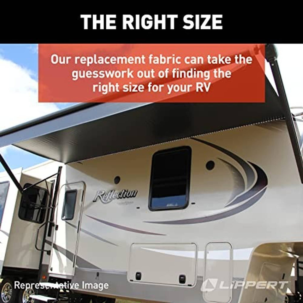 RV slide-topper replacement fabric placed over the roof edge on a motorhome