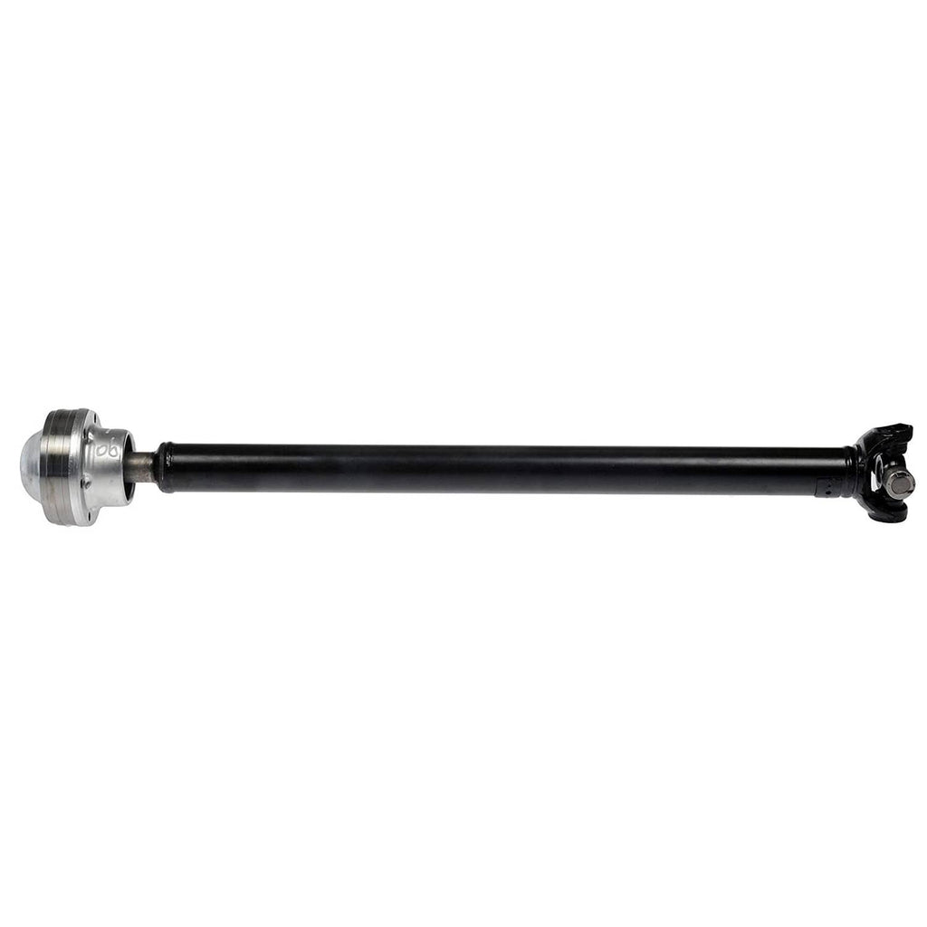Front drive shaft propeller shaft with silver hub flange and black tube and joint end.
