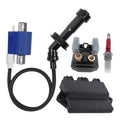 CDI module kit with black solenoid relay, blue capacitor, and wiring harness