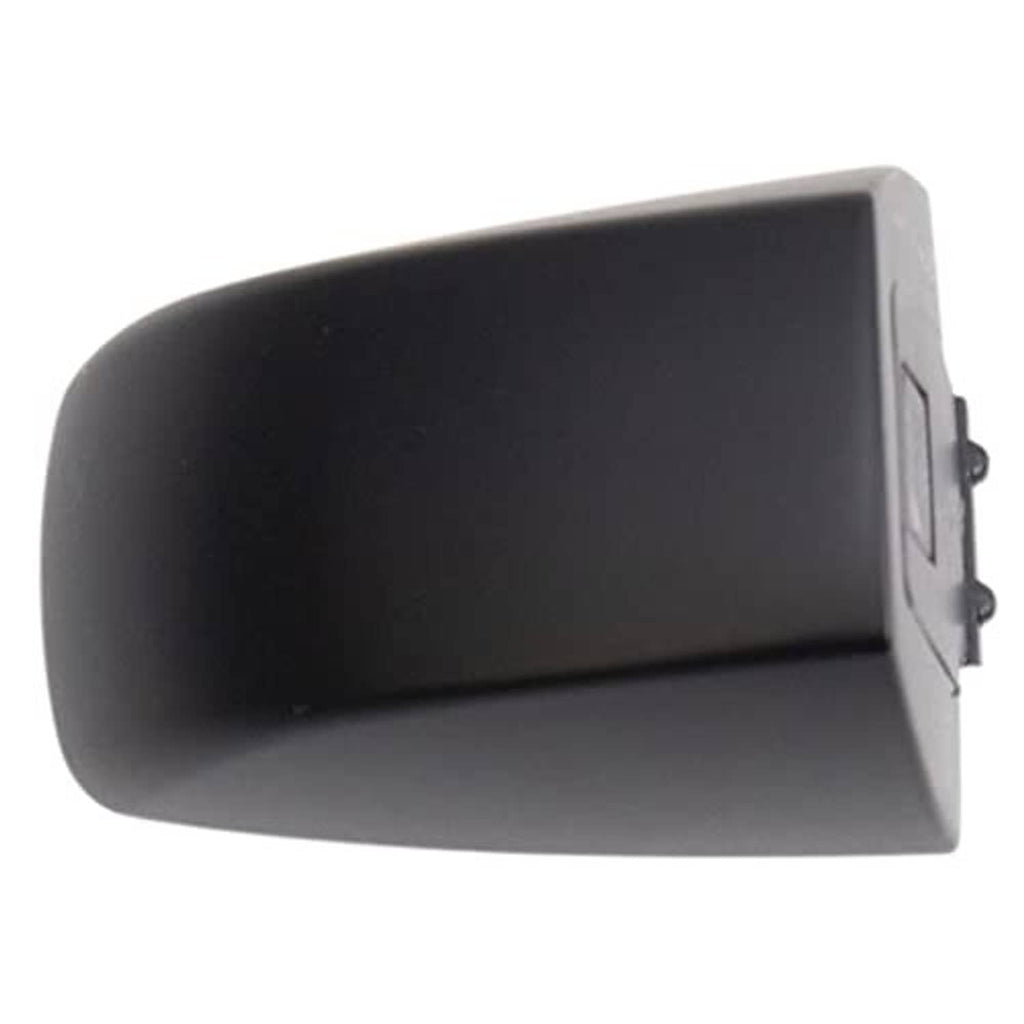 Door handle end cap with metal mounting bracket, dark gray exterior