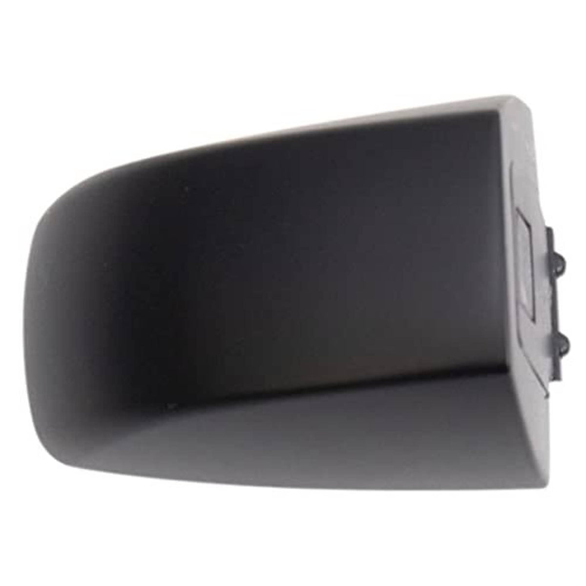 Door handle end cap with metal mounting bracket, dark gray exterior