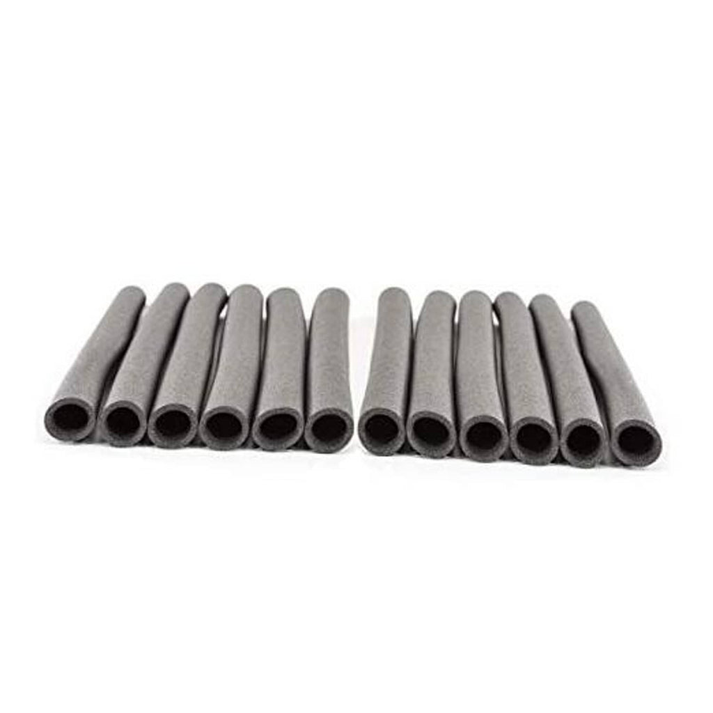 Grey foam enclosure tubes, set of 12, cylindrical with hollow openings