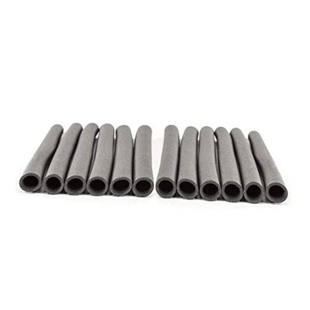 Grey foam enclosure tubes, set of 12, cylindrical with hollow openings