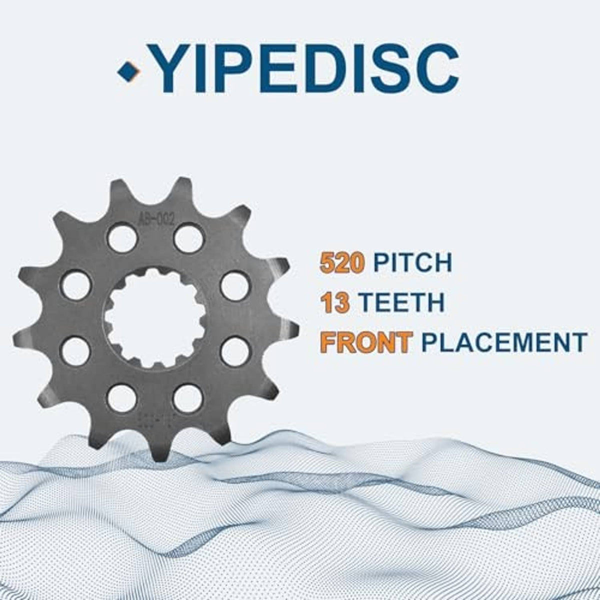 YIPEDISC 520 pitch 13-teeth front placement sprocket gear, dark steel finish