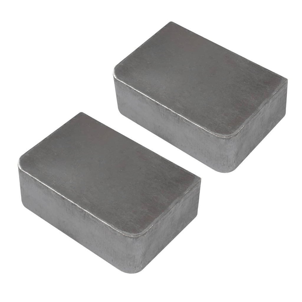 Steel mounting block pair with rounded edges